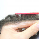 Impianto Capelli in poliuretano con capelli indiani ondulati V-LOOP, base sottile da 0,03