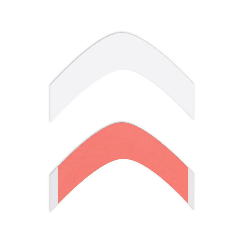 Biadesivo Rosso Trasparente Pretagliato Curvo AA