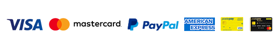 paga con Postepay, Visa, Mastercard, Amex, Carte Prepagate, Bonifico